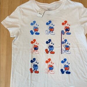 Disney Mickey Mouse Kids T-Shirt - White with Red and Blue